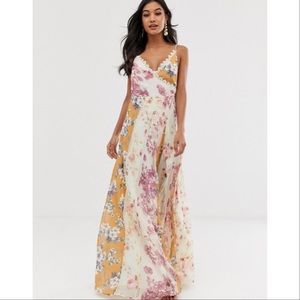 NWT ASOS DESIGN Maxi Dress in Mixed Floral Size 4